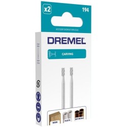 Fraises DREMEL 194 en acier rapide pour sculpture et gravure - Lot de 2