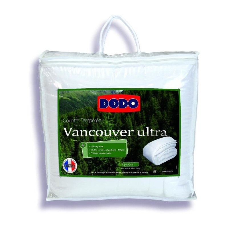 Couette 240 x 260 cm - DODO - Tempérée - 100% fibre polyester - Pour 2 person...
