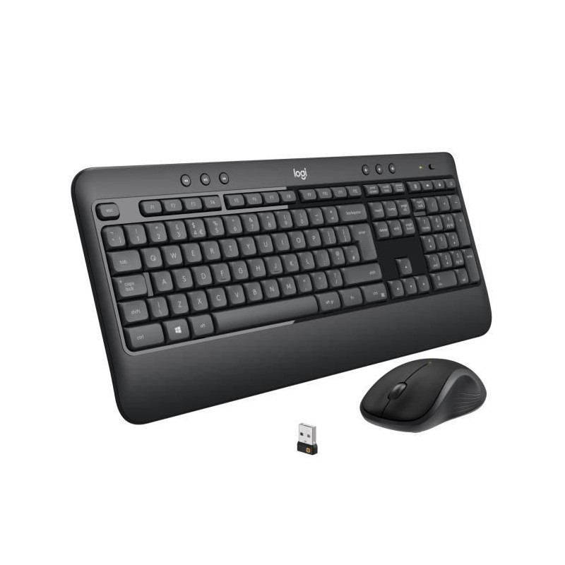Ensemble Clavier Souris - Sans fil - Logitech - MK540 - AZERTY - Noir