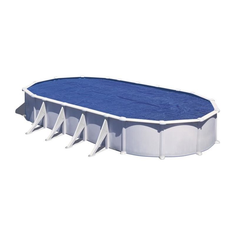 GRE - Bâche été a bulles pour piscine ovale de 5,00m x 3,00 m - Épaisseur 0,18mm