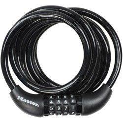 Antivol Vélo - MASTER LOCK - 8221EURDPRO - Câble torsadé 1,8m - Combinaison p...