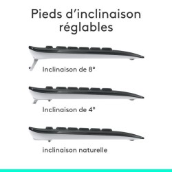 Ensemble Clavier Souris - Sans fil - Logitech - MK540 - AZERTY - Noir