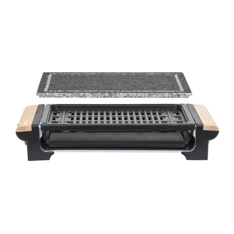 Grill et pierre a cuire 2 en 1 HKoeNIG - RP320 - Jusqu'a 8 personnes - Tempér...