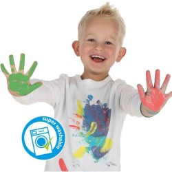 Peinture au doigt 6 couleurs x 45ml - SES CREATIVE - Intensité des
