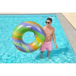 Bouée gonflable - BESTWAY - Rainbow - Diametre 119 cm - Multicolore -