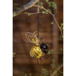 Lampe solaire Abeille - GALIX - 4 LED blanches - 8 heures d'éclairage - Métal...