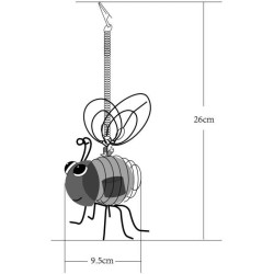 Lampe solaire Abeille - GALIX - 4 LED blanches - 8 heures d'éclairage - Métal...