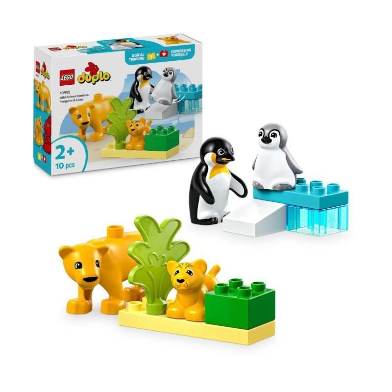 LEGO DUPLO Ma ville 10442 Familles d'animaux sauvages : pingouins et lions - ...
