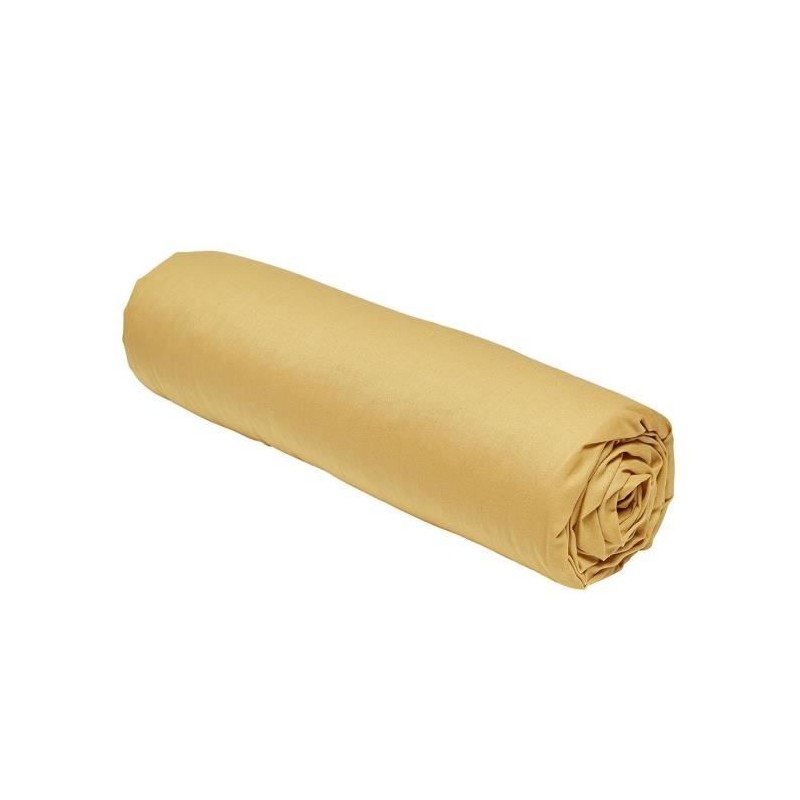 Drap housse TODAY Essential - 140 x 190 cm - 2 personnes - 100% Coton uni - Ocre