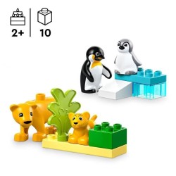 LEGO DUPLO Ma ville 10442 Familles d'animaux sauvages : pingouins et lions - ...