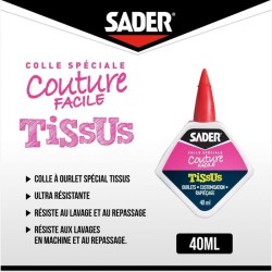 Colle textile - SADER - Tissus et textiles - Ourlets et customisation - Résis...