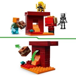 LEGO Minecraft 21266 La bataille de la lave du Nether - Jouet pour fans de je...