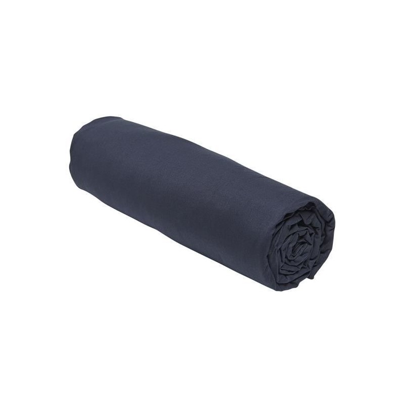 Drap housse TODAY Essential - 140 x 190 cm - 2 personnes - 100% Coton uni - Navy