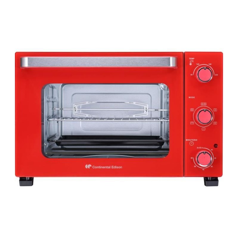 CONTINENTAL EDISON CEMF35R - Minifour électrique 35L rouge  - 1500W - Rotisso...