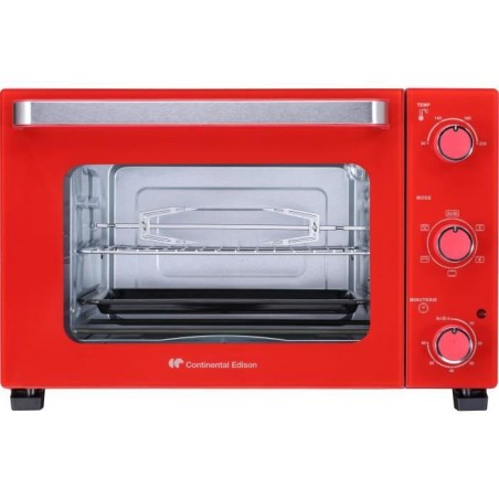 CONTINENTAL EDISON CEMF35R - Minifour électrique 35L rouge - 1500W - Rotisso...