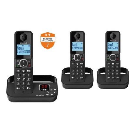Téléphone fixe sans fil - ALCATEL - F860 voice trio noir - Blocage d'appels i...