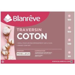 BLANREVE Traversin en coton - 90 cm - Blanc