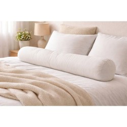 BLANREVE Traversin en coton - 90 cm - Blanc