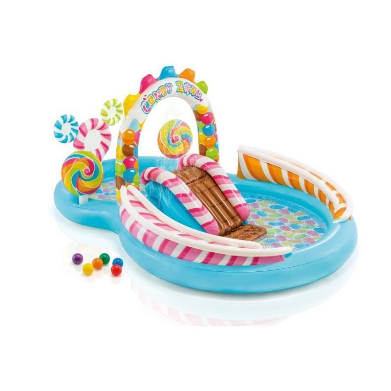 Aire de jeux Piscine enfant gonflable - INTEX - Royaume des bonbons - 295 x 1...