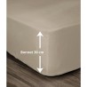 LOVELY HOME Drap Housse 100% coton 140x190x30 cm beige