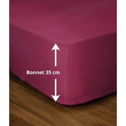 Drap-housse - LOVELY HOME - LH71608 - 160x200+35 cm - Fuchsia