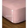 Drap-housse - LOVELY HOME - LH71624 - 160x200+35 cm - Rose