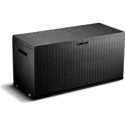 TOOD Malle / coffre de rangement en résine - 350 L - 120 x 52 x 60 cm - Gris ...