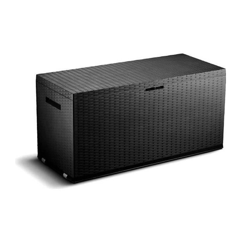 TOOD Malle / coffre de rangement en résine - 350 L - 120 x 52 x 60 cm - Gris ...