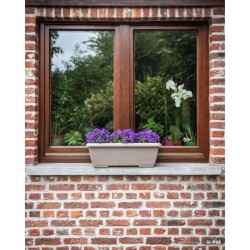 Jardiniere - GARDEN ID Teramo - Taupe 60 cm - Solidité - Réserve d'eau intégr...