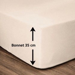Drap housse - 100% coton - 160 x 200 + Bonnet 35 cm - LOVELY HOME