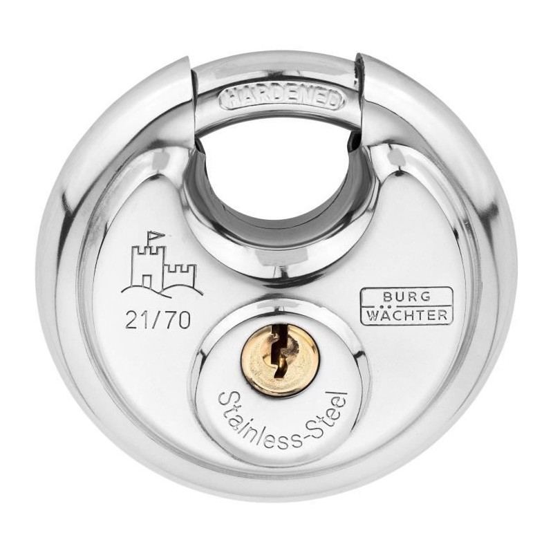 Cadenas cylindrique - BURG WACHTER - 21 70 SB - Acier inoxydable 70 mm, ouver...