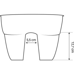 Jardiniere - EDA - Cavaliere OSAKA 19,5 L - 56 x 30,1 x H.20,6 cm - Gris anth...