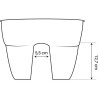 Jardiniere - EDA - Cavaliere OSAKA 19,5 L - 56 x 30,1 x H.20,6 cm - Gris anth...