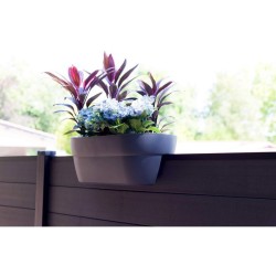 Jardiniere - EDA - Cavaliere OSAKA 19,5 L - 56 x 30,1 x H.20,6 cm - Gris anth...