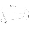 Jardiniere - EDA - Cavaliere OSAKA 19,5 L - 56 x 30,1 x H.20,6 cm - Gris anth...