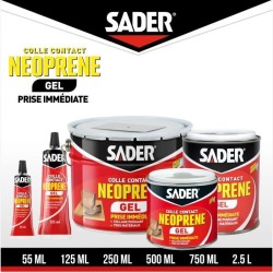 Colle contact néoprene gel extra forte - SADER - Tous matériaux - Prise imméd...