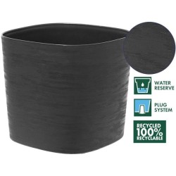 Pot avec réserve d'eau - GARDEN ID Respect - Noir-Anth 20 x 20 cm - 100% déch...