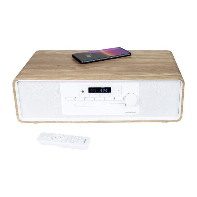 Micro-chaîne Bluetooth - THOMSON - Blanche et Noire - Radio FM/CD/MP3/USB, 60...