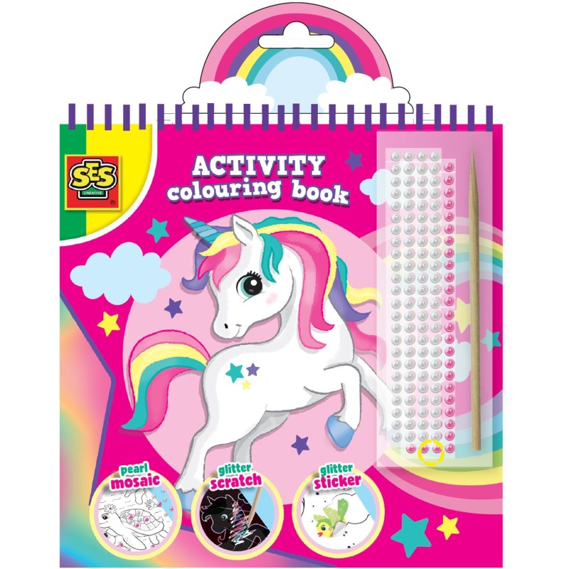 Cahier d'activités de coloriage a paillettes 3 en 1