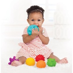 6 balles sensorielles - INFANTINO - Jouet pour bébé - Couleur bleu - Plastiqu...