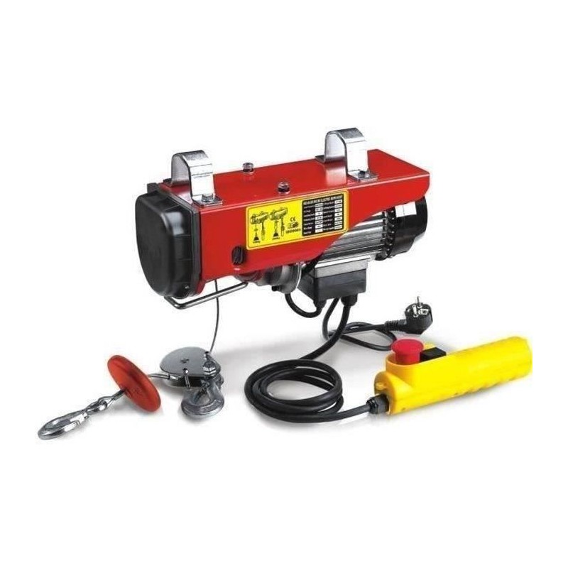 Palan électrique MECAFER 400kg avec télécommande et poulie de mouflage