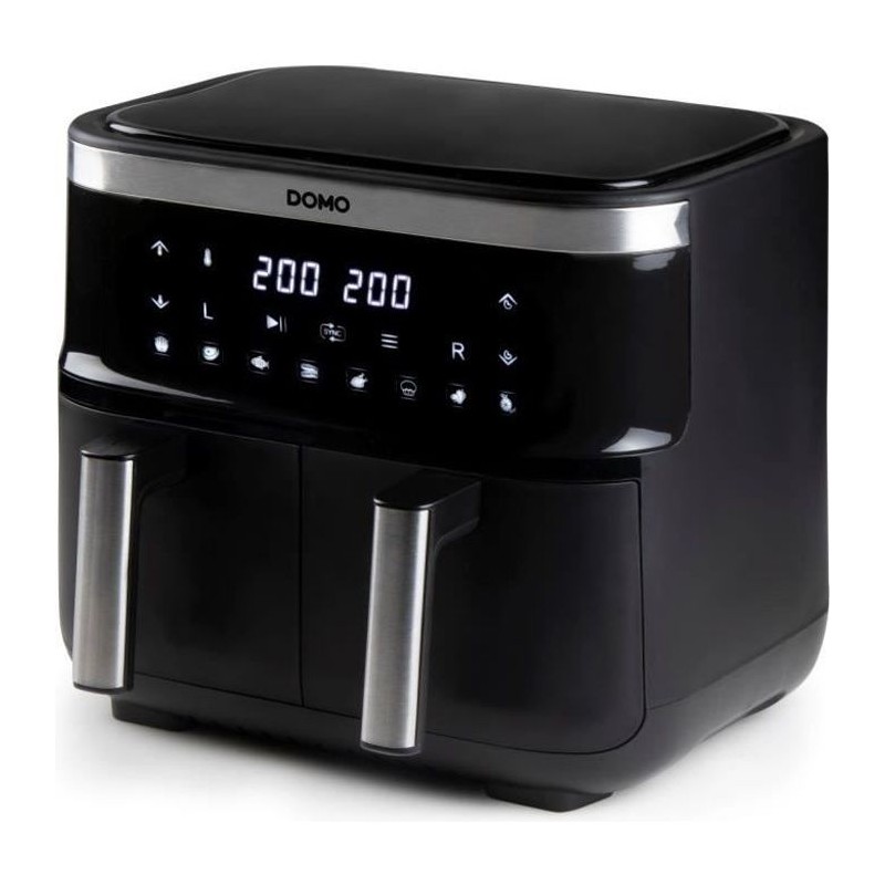 Friteuse sans huile DOMO - DO537FR - Double cuve - Capacité 8L - Jusqu'a 200°...