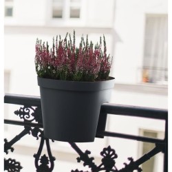 Pot balustrade - GARDEN ID Smile - Taupe 30 cm - S'adapte a toutes les balust...