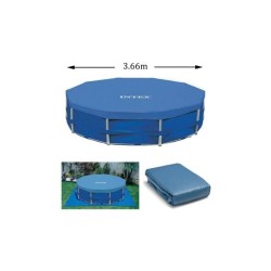 Bâche de protection pour piscine ronde Intex 28031 - Diametre 3,66m - Rabat 2...
