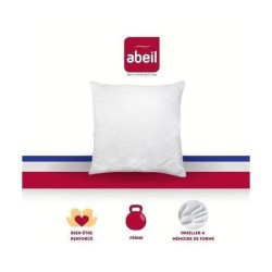 ABEIL Oreiller a mémoire de forme matelassé 60x60 cm blanc
