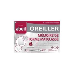 ABEIL Oreiller a mémoire de forme matelassé 60x60 cm blanc