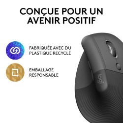Souris - Sans Fil - Logitech - Lift Ergonomique Verticale - Graphite - Droitier
