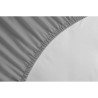 LOVELY HOME Drap Housse 100% Coton 180x200cm - Bonnet 35cm - Gris clair