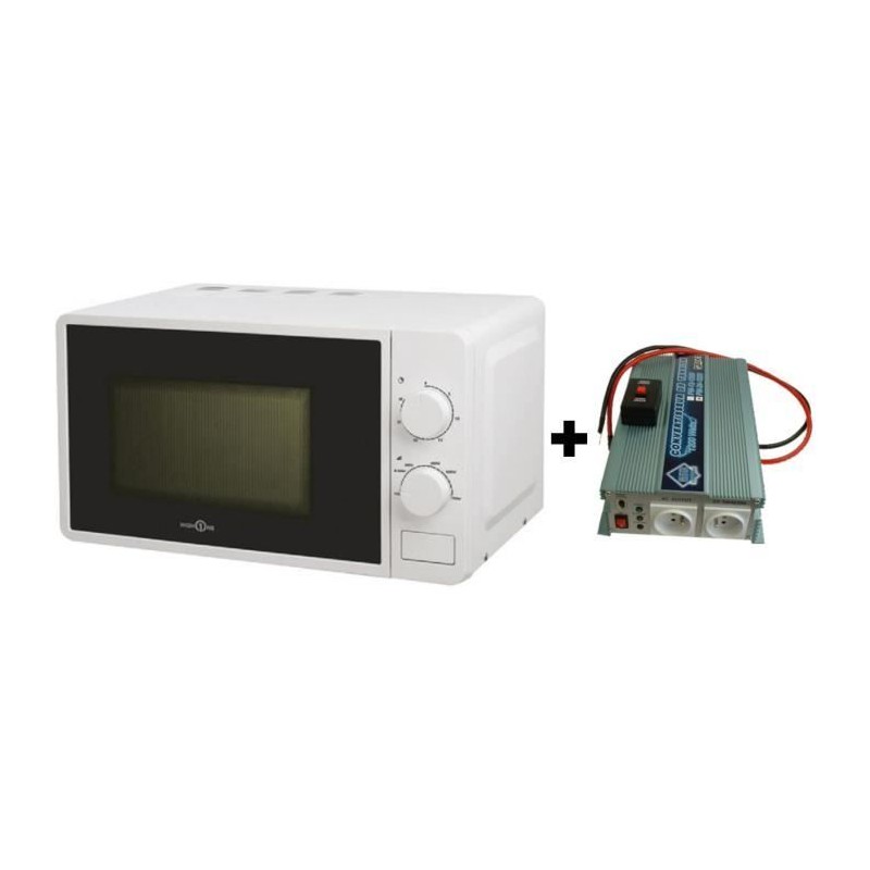 Pack Convertisseur de Tension 12/220V 1200W avec Télécommande - Micro-onde Hi...