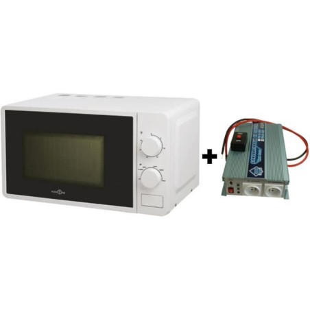 Pack Convertisseur de Tension 12/220V 1200W avec Télécommande - Micro-onde Hi...
